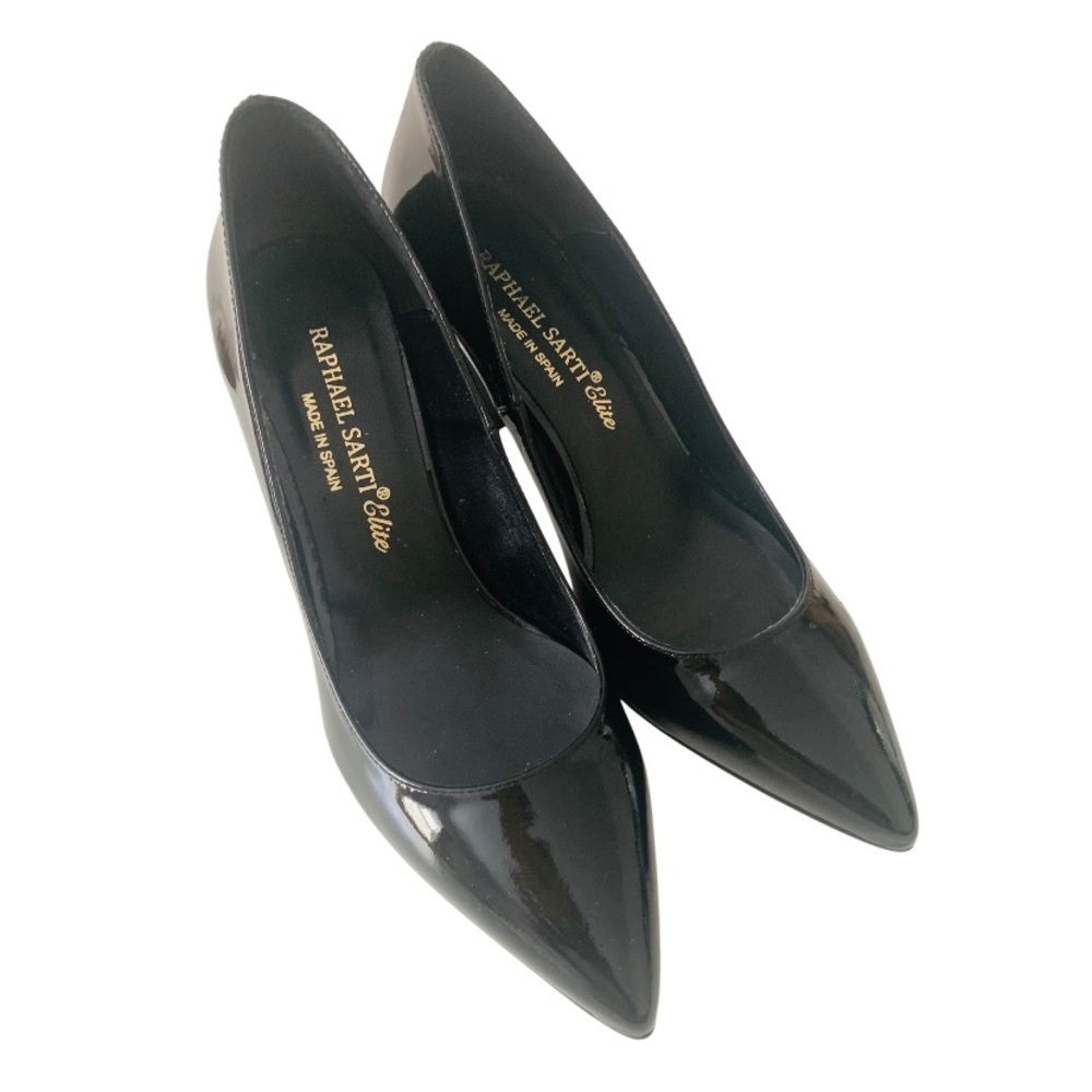 Raphael Sarti Patent Leather Pointed Toe Pumps Women Sz 9 Black Made in Spain